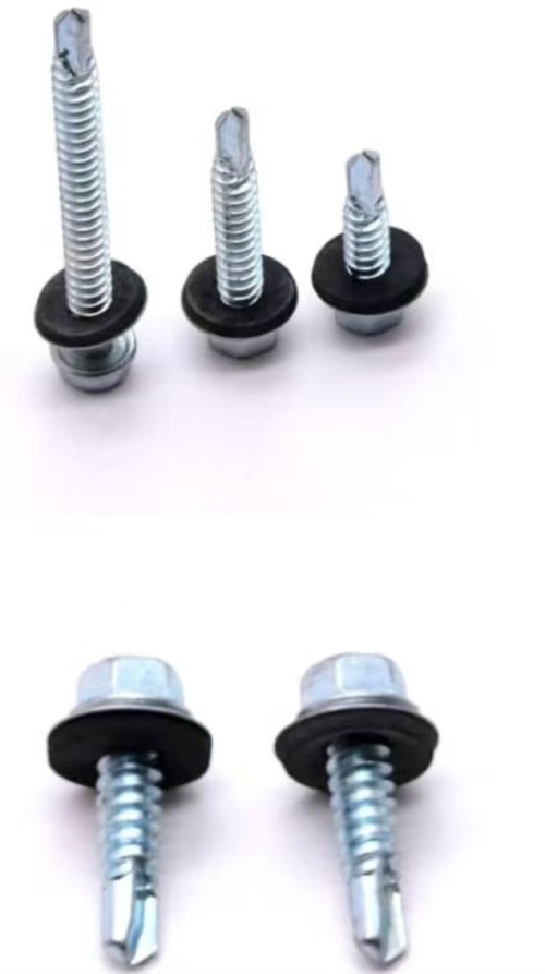 Galvanized Hex Head Self-Drilling Screws With Rubber Washer